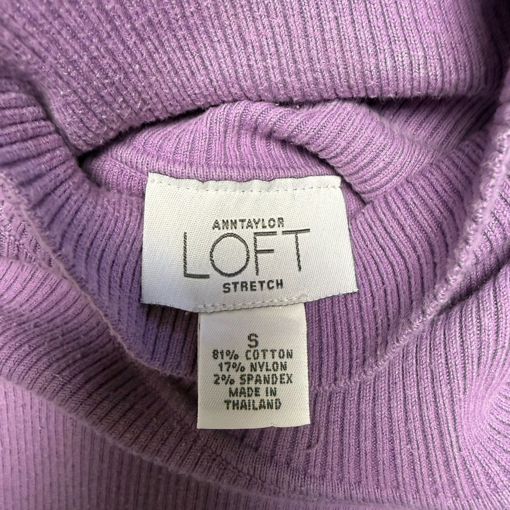 Small LOFT Purple Cowl Neck Sweater used condition - Picture 2 of 3